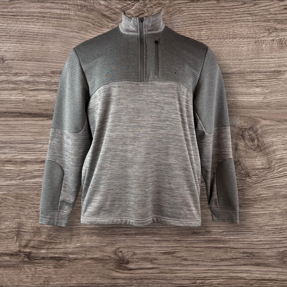 Athletic Ottoman Fleece Pullover Sweater Med 1/4 Zip Golf Ribbed Modern (251